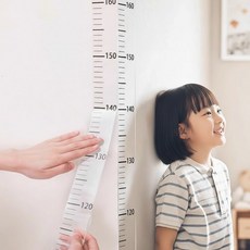 성장기록 키재기 스티커 키측정 200cm 표준눈금자 투명필름 시트지 간편부착, 단품
