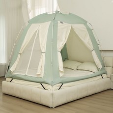 三開門雙層蚊帳，可拆卸底布，居家室內防蚊帳, 茶色（全面升級可拆卸底）,200*120*150(雙層三開門內有紗