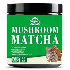 Mushroom Matcha Ceremonial Matcha Tea Powder with 7 Superfood Mushrooms Gluten Free Taste Grea, 1개