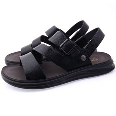 男用時尚皮革涼拖鞋