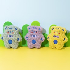 위드어스 담다 테디 베어 3p 세트 뽀글이 봉제 삑삑이 소리나는 강아지 장난감, 6개