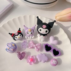 귀여운 캐릭터 핑크 하늘 보라 신발 꾸미기 파츠 세트