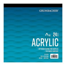 Grumbacher 22.9 x 30.5cm(9 12인치) 아크릴 테이프 바운드 종이 패드 63.5kg(140파운드) / 300 GSM 화이트 시트 24장/패드 각 1개(, 24장