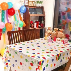 룸앤코지 생일 파티 식탁보 홈파티 테이블 커버 137*274, 풍선식탁보, 2개, 1개