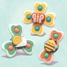 WeatherFairy 邦邦的吸附旋轉嘎嘎作用嬰兒旋轉水玩具玩具, 3份組合