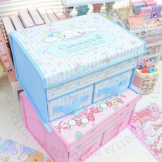 布藝雙層抽屜式收納盒 內褲襪子化妝品整理箱 帶蓋收納, 1個, 玉桂狗,30*24*18cm【皮革印花丨普通款紙