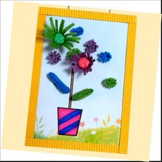 [생활의힘]꽃화분 띠아트콘 부조 만들기/4매, 본상품