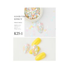 美甲混合糖果彩光波點亮片, 1個, K25-1/00376/01