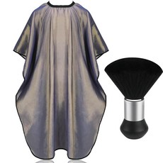 ECLATIS FEBSNOW 전문 헤어 커팅 케이프 목 먼지떨이 브러시 살롱 이발소 망토 액세서리 화이트 플로럴 프린트 276556, 그레이