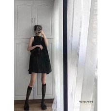끄롱마제 여성용 여름 초박형 통기성 긴양말 단색 학생양말 패션양말
