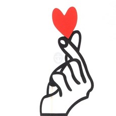 귀여운 손하트스틱 광고스티커 소녀 장식 상품꾸밈, C타입