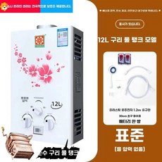 가스순간온수기 급수 샤워기 미용실 세면대 농막 상품 히터, O. 12L 배터리 모델 순수 구리 물탱크 표준