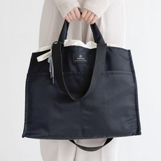 와이엠마마 가벼운 세탁 편한 보부상 방수 기저귀가방 더블빅윰백 펄, 심플블랙