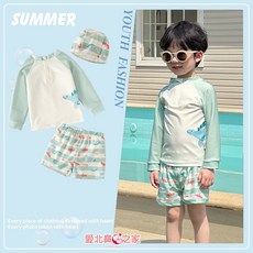 愛北鼻男童分體泳衣 防曬