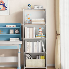 다용도 선반 모듈형 플라스틱 3칸 좁은 공간 선반 5칸 그레이 무볼트 장난감 수납함 오픈형 보관함 드레스, 4칸 책장 그레이