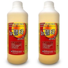파리 모기 나방 약 벌레 살충제 뉴델타 1리터 해충 유충 초파리 정화조 화장실 분무 연막 퇴치제 +전용장갑세트, 2개, 1L