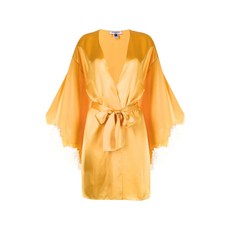 길다앤펄 레이스 트리밍 실크 가운