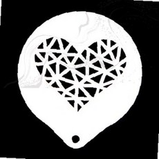 하트 스텐실 베이킹 도안 스테인레스 제과 장식 스프레이 분사 카페 디저트 홈베이킹 쿠키 케이크 데코, 상세페이지 참조, 1개