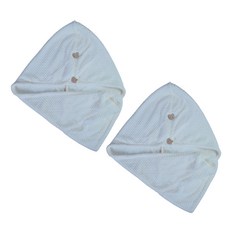 피엘오랩 헤어 드라이터번 헤어타올 긴머리 5분건조 속건수건, 아이보리, 2개