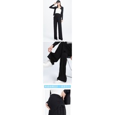 孕味十足 垂順彈力舒適無感外穿薄款直筒孕婦褲(抽繩腰圍可調) 【CBH207612】孕婦裝