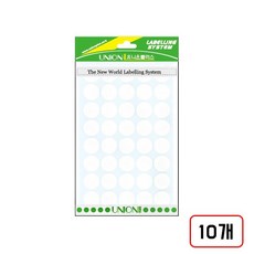 유니온)원형스티커 301/16mm, 백색(M320725) 8매입 10개