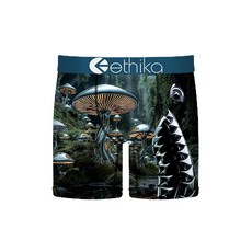 Ethika 남성용 미드 복서 브리프 4방향 스트레치 퍼포먼스 속옷 - BMR 사이버 스포렐랜드 Bmr Cyber Sporeland 미디엄