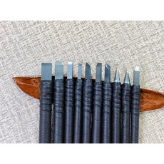 正大筆莊《精緻手工篆刻刀組》優質鎢鋼篆刻刀具，附手工皮套，篆刻入門推薦，8支/10支可選, 10支刀組, 10