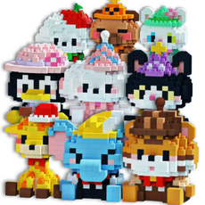 [나노킹-감성블럭] 파티 동물 나노블럭 DN057, 9개, 세트