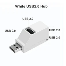 USB 3.0 허브 어댑터 미니 분배기 확장기 상자 3 포트 고속 PC 노트북 U 디스크 카드 리더 도킹 2.0 변환기, 03 USB 2.0 White