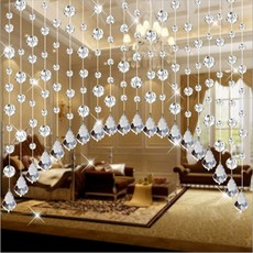 구슬발 아이방커튼 주방 비즈 크리스탈 가림막 줄커튼, 1개, X. 할인된 가격의 투명 곡선 스트립 20개입 0.60