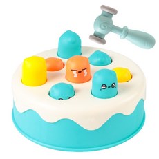 寶寶打地鼠敲敲樂玩具 - 敲打玩具 兒童益智玩具 親子互動早教玩具 蛋糕造型, 藍色