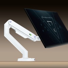 이투모어 모니터암 싱글 모니터 데스크 거치대, 1개, 화이트