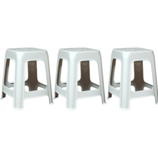 대원리빙 튼튼한 고하중 플라스틱 의자 3P, 아이보리 의자, 3개