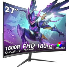 Gawfolk 중고모니터 27인치 FHD 180Hz 1K / 34인치 4K 165Hz 커브드 가성비 끝판왕, 70cm, 27인치 1k 180Hz