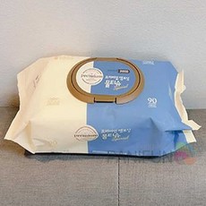원샵 엠보싱물티슈 캡90매 식당용물티슈 1회용물티슈 청소티슈, 블루, 1