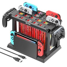 닌텐도 스위치 OLED 거치대 올인원 조이콘충전 Kytok, 블랙, 1개, 블랙(NS1), kytok 스위치 올인원 거치대