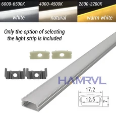 블랙화이트 알루미늄 채널 스트립 블랙 밀키 커버 라이트 장식, 20 2PCS x0.5M, 1. 2PCS x0.5M