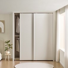 보루네오 네오 작은방 슬라이딩 붙박이장 맞춤가구 220cm E0등급, 웜베이지