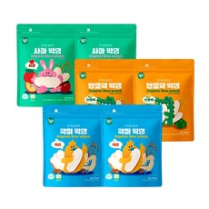 룰루맘 유기농 쌀과자 떡뻥 혼합 백미 30g 2개 + 단호박 30g 2개 + 사과 30g 2개(총6개), 90g, 2세트, 혼합(백미,단호박,사과)