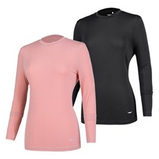 [BFL] (1+1) 여성 라운드 긴팔 티셔츠_퀸 스트라이프 쿨링 스판 라운드티