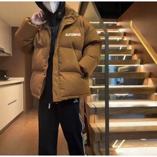 連帽寬鬆短款棉服 - 冬季保暖運動棉外套