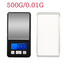 휴대용 디지털 보석 저울 미니 휴대용 저울 200g/500g 0.01g 고정밀 LCD 백라이트 전자저울 도구 1000g/0.1g, 1개, 500G/0.01