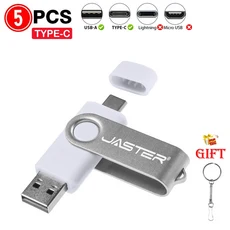 5개묶음 TYPE-C USB 2 in 1 펜 드라이브 128GB 메모리 스틱 64GB 도매 플래시 휴대폰컴퓨터용, 01 128MB(Not GB), 01 중국, 04 하얀색