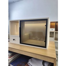 고양이 원목화장실 특대형 소형 사막화방지 우드 쓰레기, 라지-밀크커피, 1개