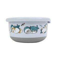 不鏽鋼防滑碗 隔熱碗 雙耳碗 餐碗 幼稚園餐碗 兒童碗 學習碗, 1個, 大防滑碗-貓福珊迪-鯊魚 / 6856