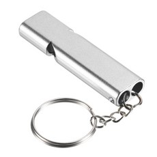 APOGEE 휴대용 호루라기 여행용 호루라기 호신용 열쇠고리 휘슬, 실버, 실버, 1개