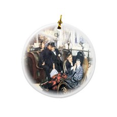 Rikki Knight James Tissot Art THE 더 Last Evening 디자인 라운드 도자기 양면 크리스마스 장식품 282582