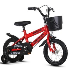SHENGDI 兒童腳踏車 14/16寸 男女寶寶童車 帶輔助輪, 紅色 12寸適合2 - 4歲身高90左右, 1個