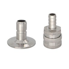 SS304 위생 브루어 3.8cm(1.5인치) 트라이 클램프 빠른 분리 세트 퀵 디스커넥트 포스트 (1.3cm(1/2인치) 바브)