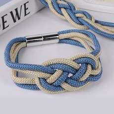 臺灣出貨 窗簾掛鈎掛球綁帶 裝飾流蘇吊墜 客廳窗簾綁繩, 【孔藍+米色】一對, 1個